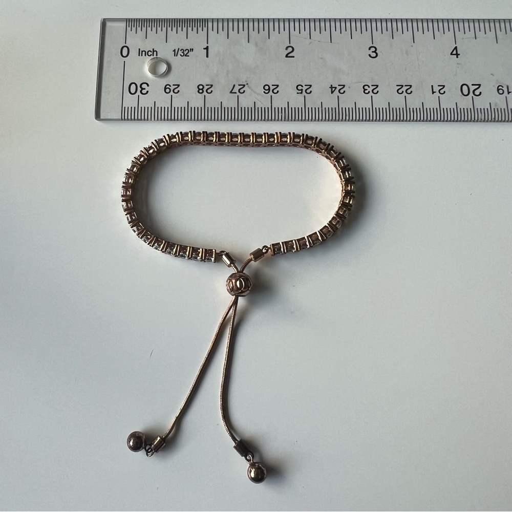 Diamonique adjustable tennis bracelet - Picture 8 of 9